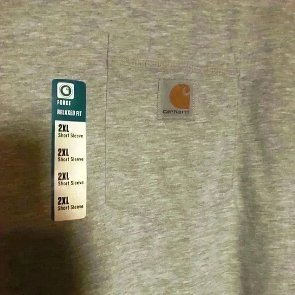 New Carhartt Force Short Sleeve Gray Pocket Tee - Picture 2 of 8